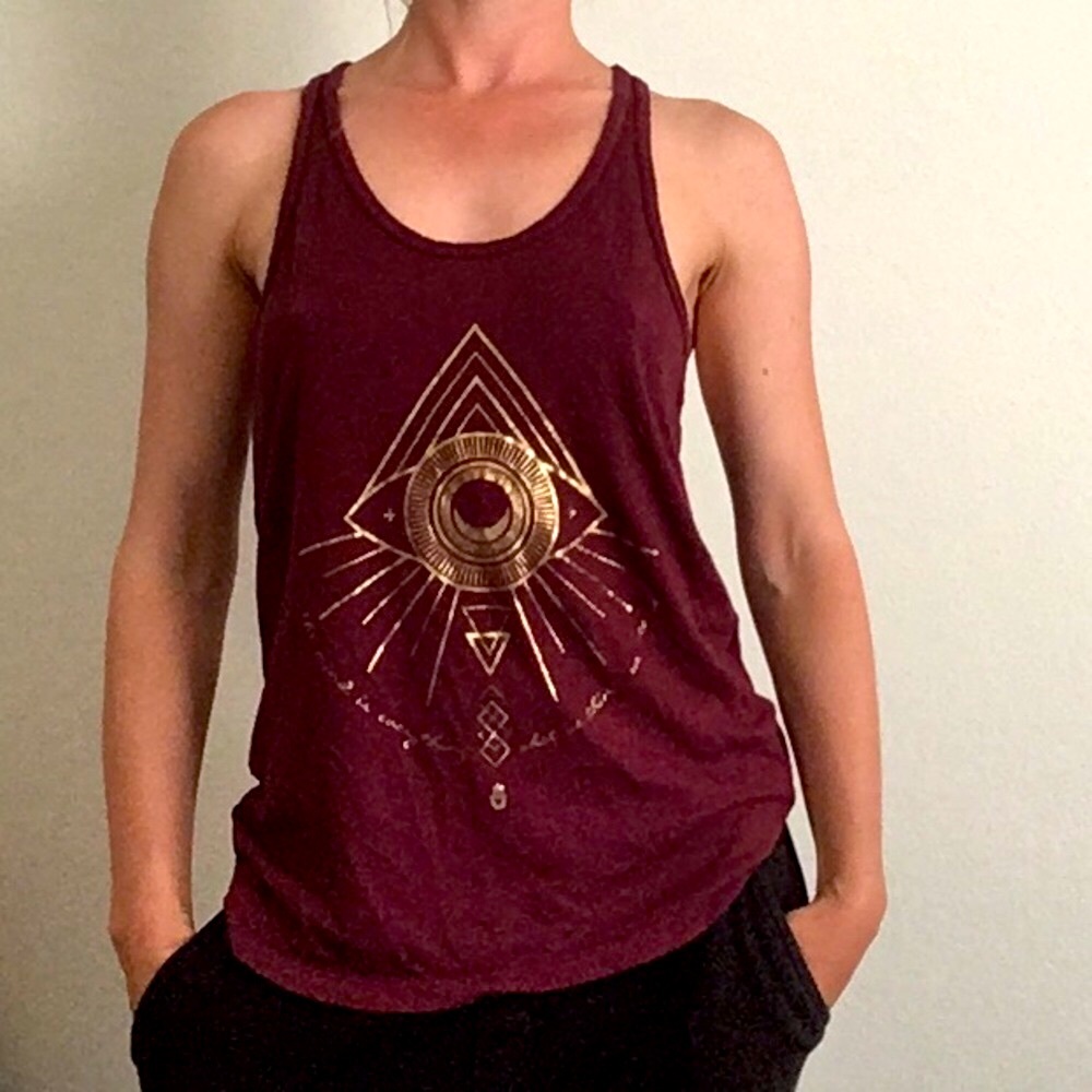 Spiritual Gangster burgundy tank top XS S